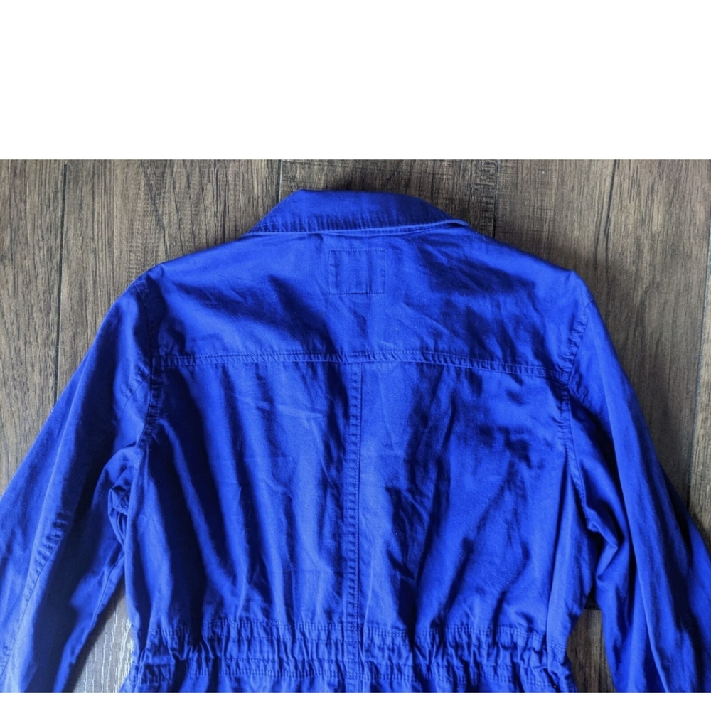 St Johns Bay Medium Zip Up Jacket Bright Blue, Buttons at Neck & Cinch Waist. - Picture 10 of 12